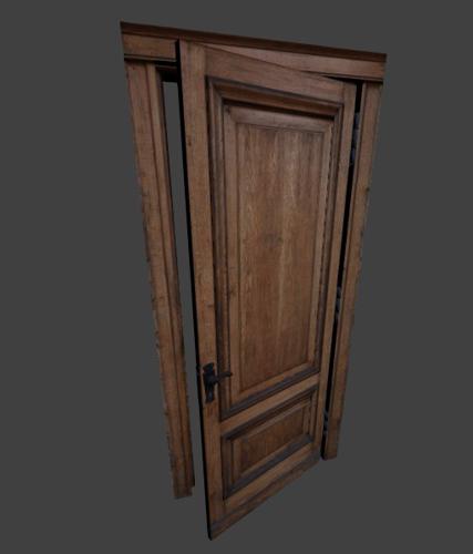 Low poly wooden door preview image